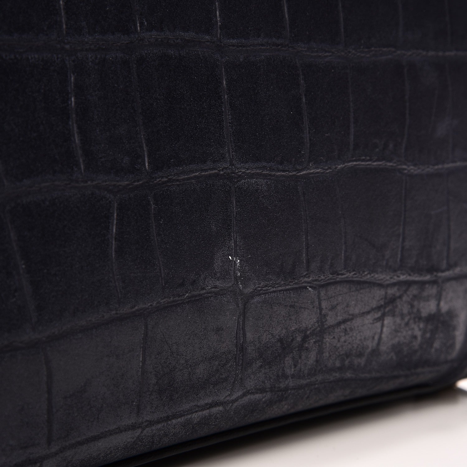 Celine Crocodile Embossed Nubuck Medium Phantom Luggage Navy Blue 10 of 15