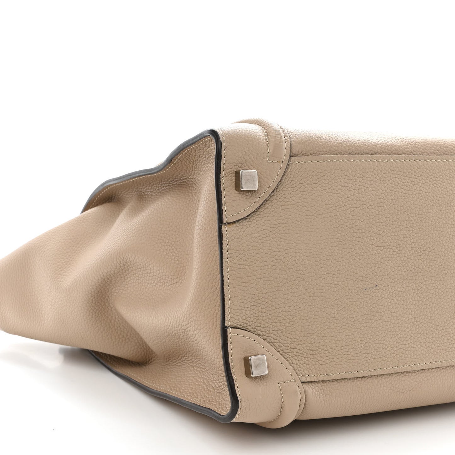 Drummed Calfskin Shoulder Luggage Dune
