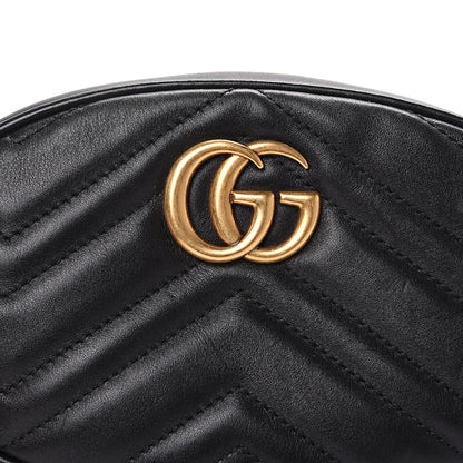Gucci Calfskin Matelasse GG Marmont Belt Bag 95 38 Black 6 of 8