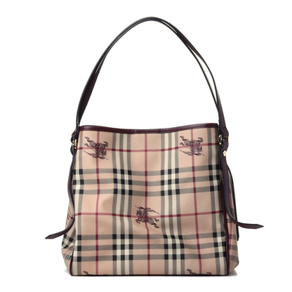 Burberry Haymarket Check Small Canterbury Tote Burgundy 1 of 10