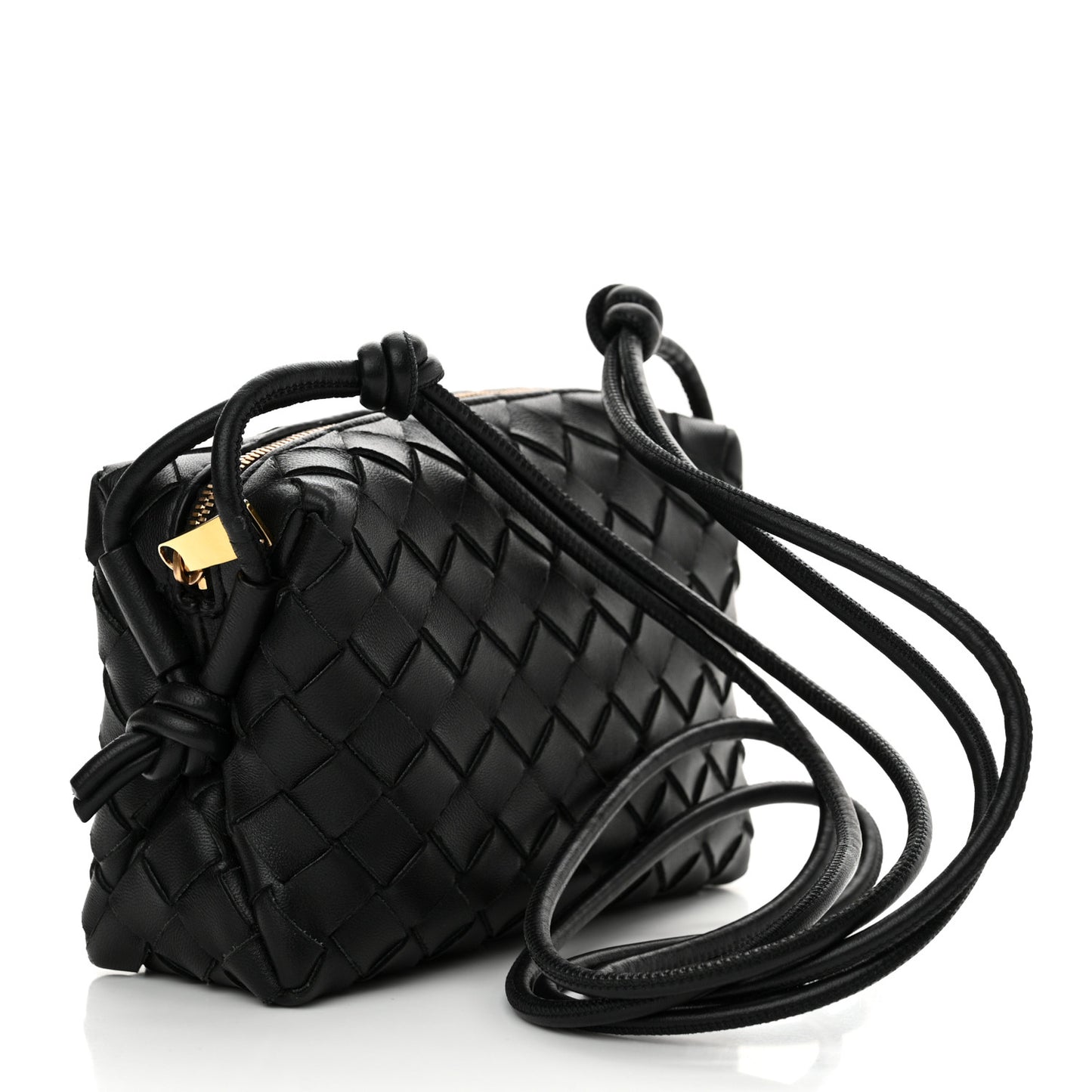 Nappa Intrecciato Mini Loop Camera Bag Black