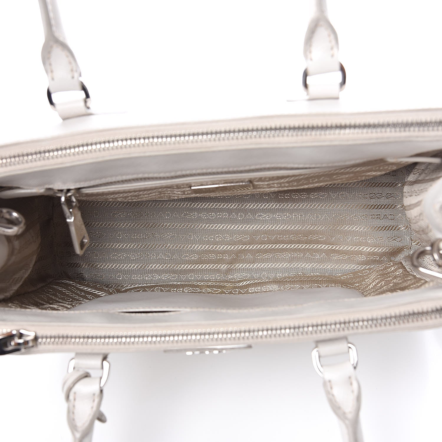 Prada Saffiano Small Galleria Double Zip Tote Talco 5 of 15