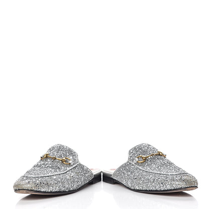 Gucci Glitter Womens Princetown Slippers 39 Silver 15 of 15
