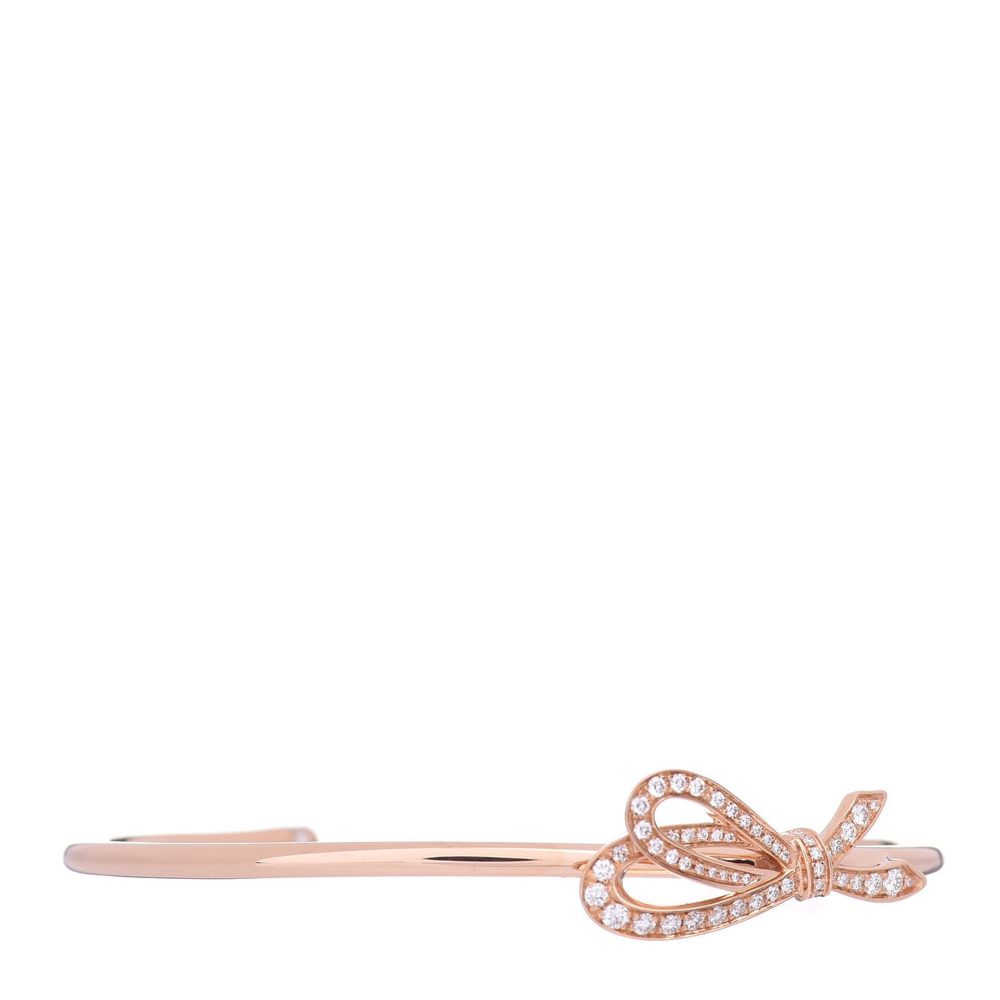 18K Rose Gold Diamond Bow Cuff Bracelet