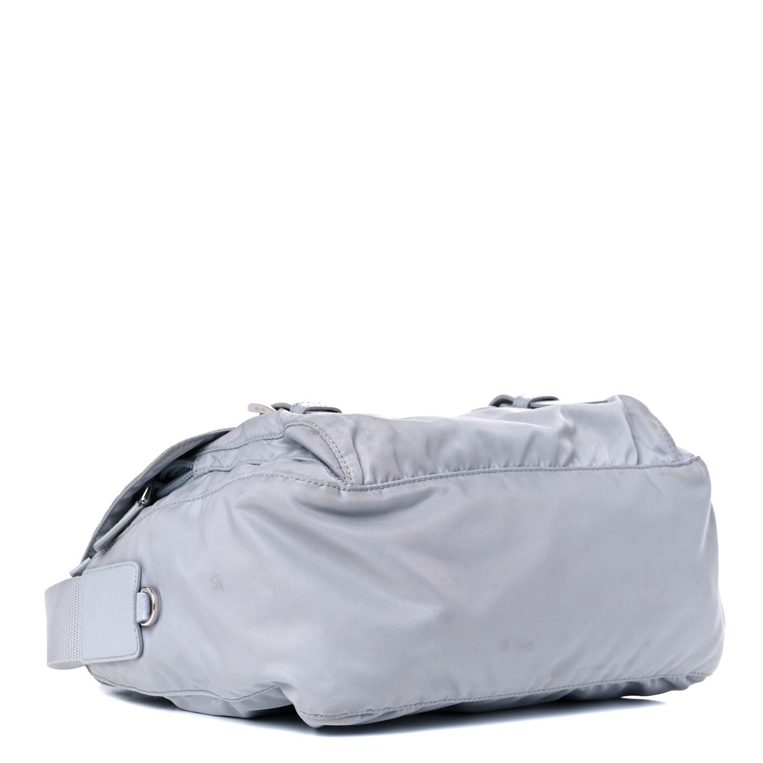 Prada Re-Nylon Vela Saffiano Pocket Double Buckle Messenger Shoulder Bag Fiordaliso 4 of 10