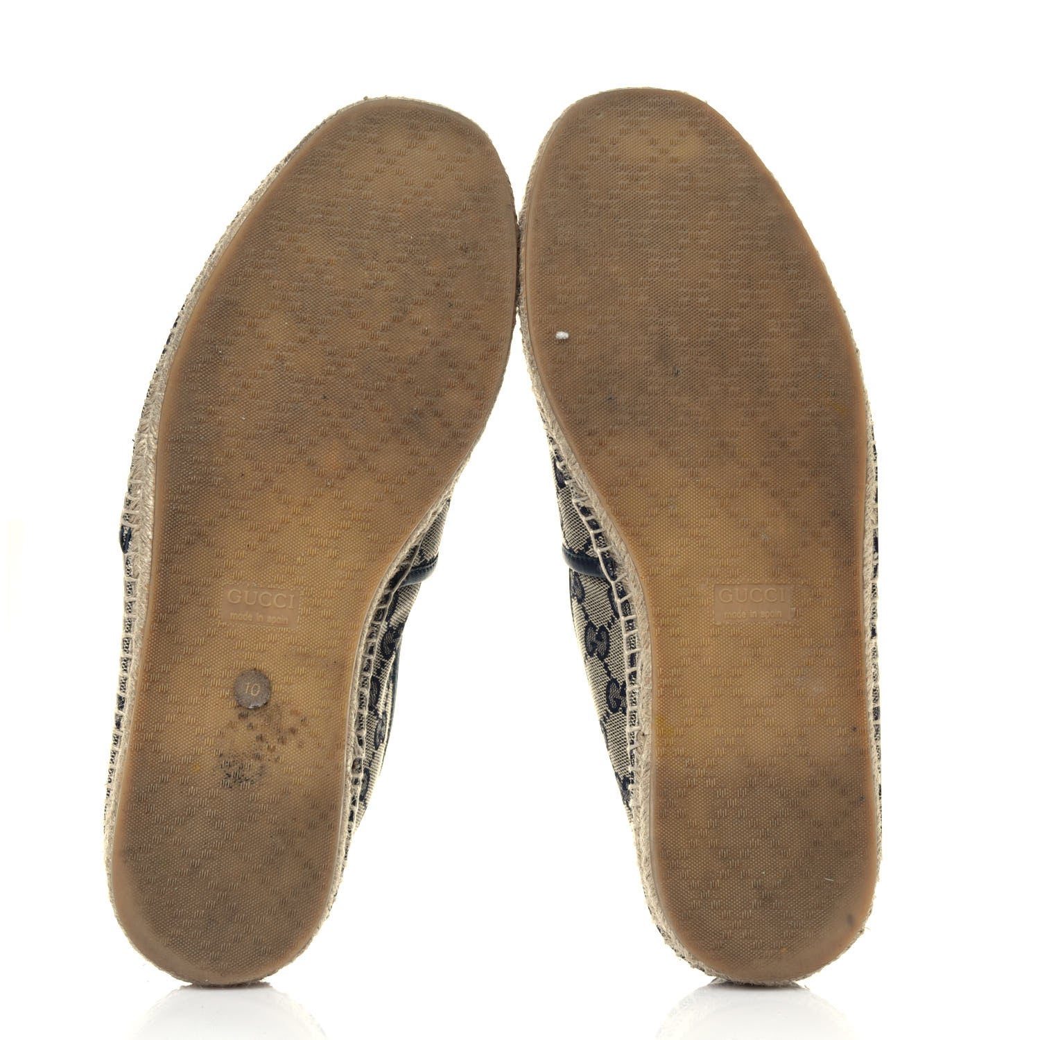 Gucci Monogram Miro Soft Calfskin Mens Espadrilles 10 Beige Blue 5 of 7