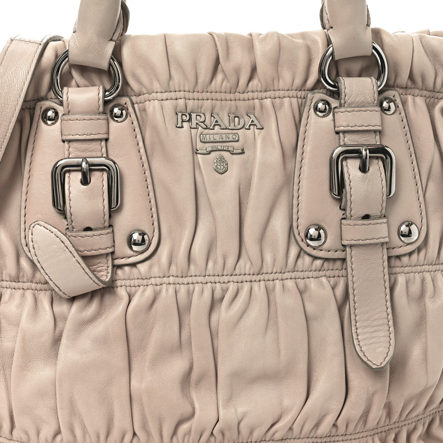 Nappa Gaufre Shopping Satchel Cipria