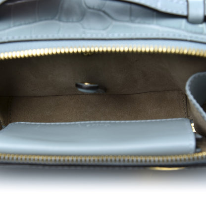 Chloe Calfskin Crocodile Embossed Mini C Vanity Bag Faded Blue 6 of 9