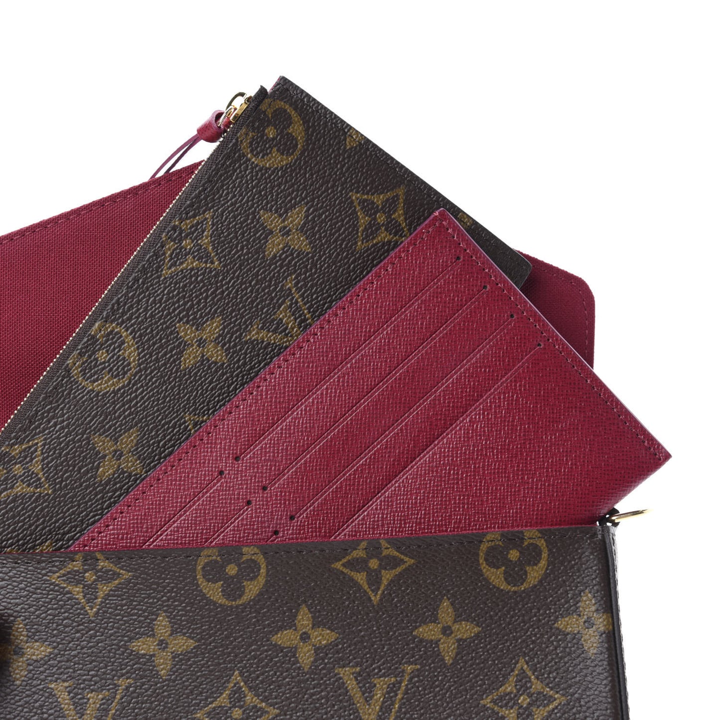 Monogram Pochette Felicie Chain Wallet Fuchsia