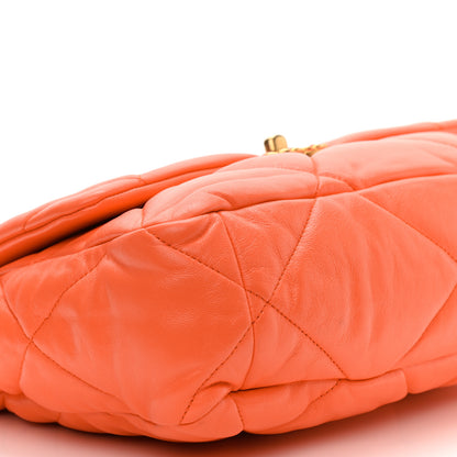 Chanel Lambskin Quilted Large Chanel 19 Flap Orange 9 of 12