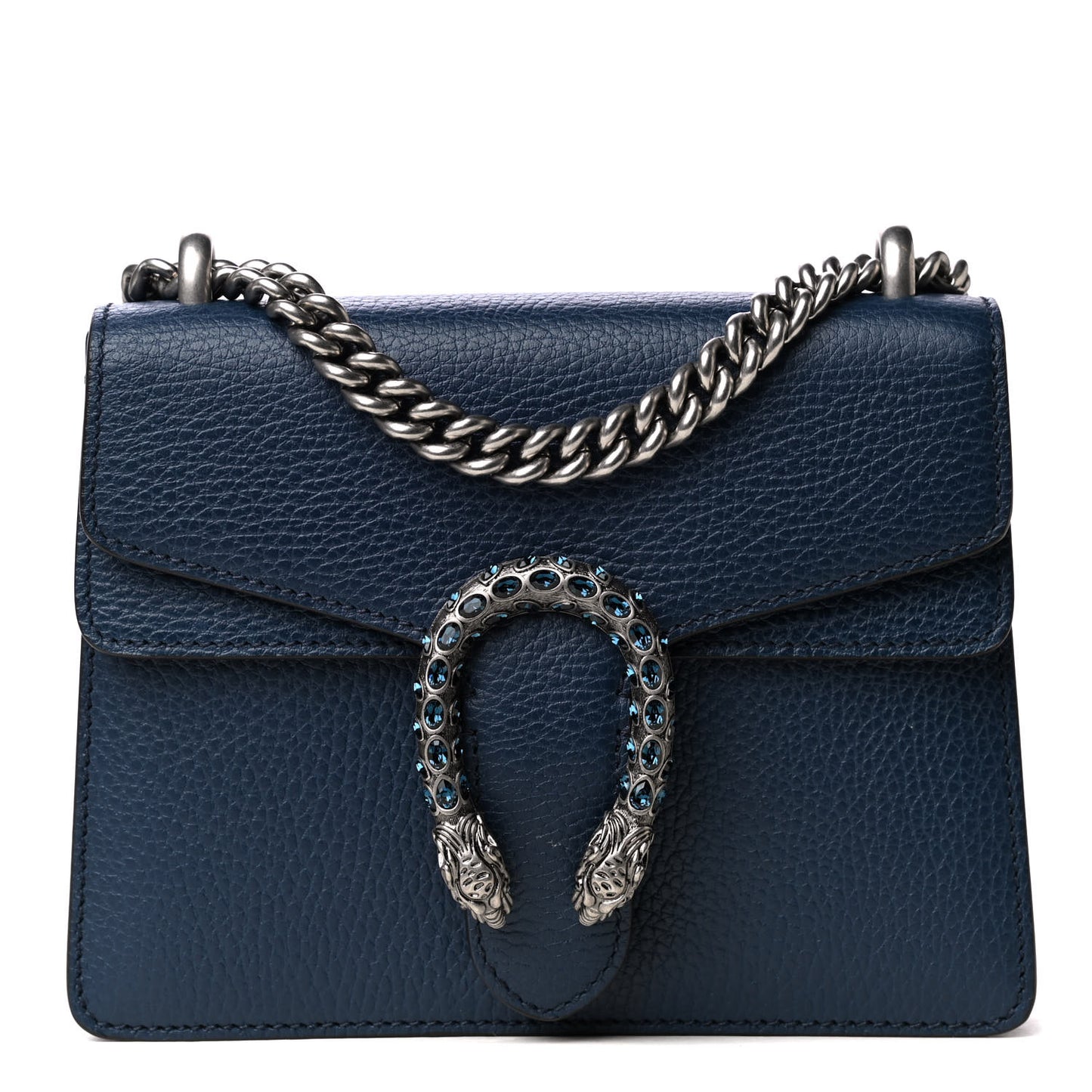 Dollar Calfskin Crystal Mini Dionysus Shoulder Bag Blue Agata Montana Sapphire