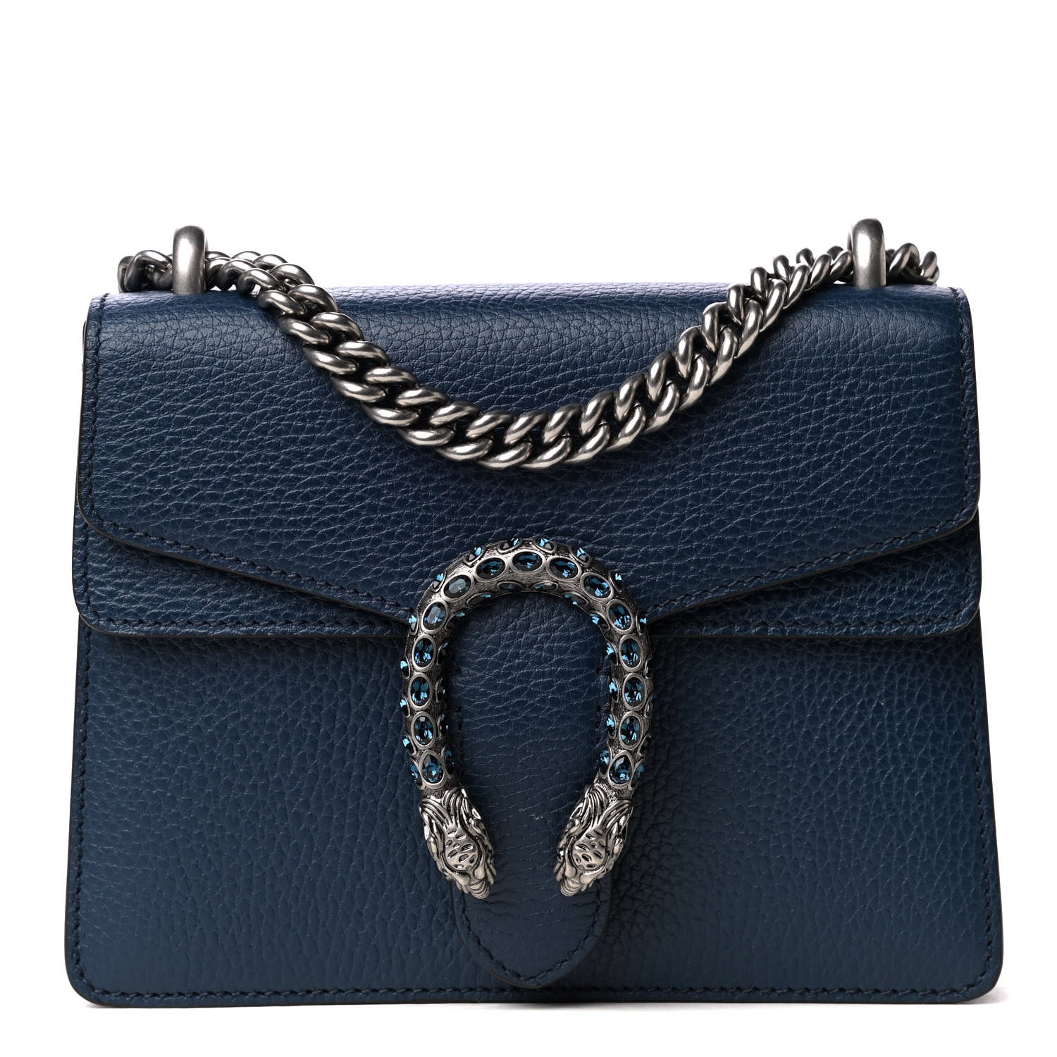 Gucci Dollar Calfskin Crystal Mini Dionysus Shoulder Bag Blue Agata Montana Sapphire 1 of 5
