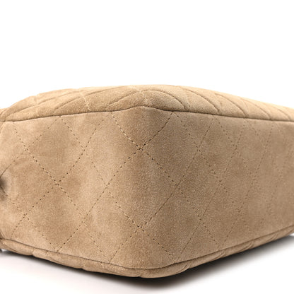 Chanel Suede Calfskin Maxi Camera Case Dark Beige 9 of 11