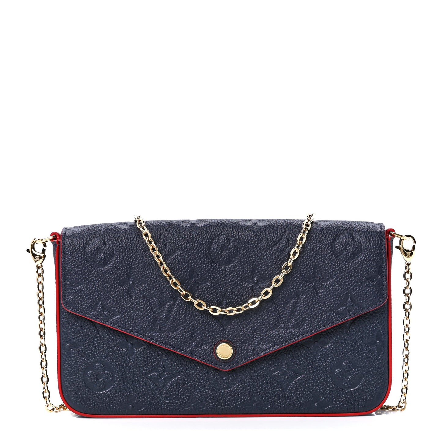 Empreinte Pochette Felicie Chain Wallet Marine Rouge