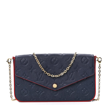 Louis Vuitton Empreinte Pochette Felicie Chain Wallet Marine Rouge 3 of 15