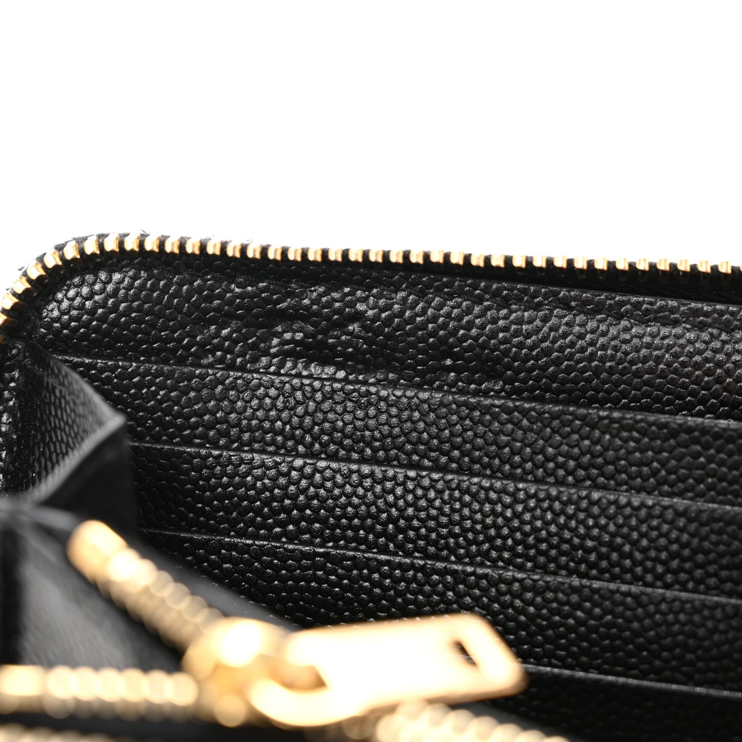 Saint Laurent Grain De Poudre Matelasse Chevron Monogram Zip Around Wallet Black 8 of 11