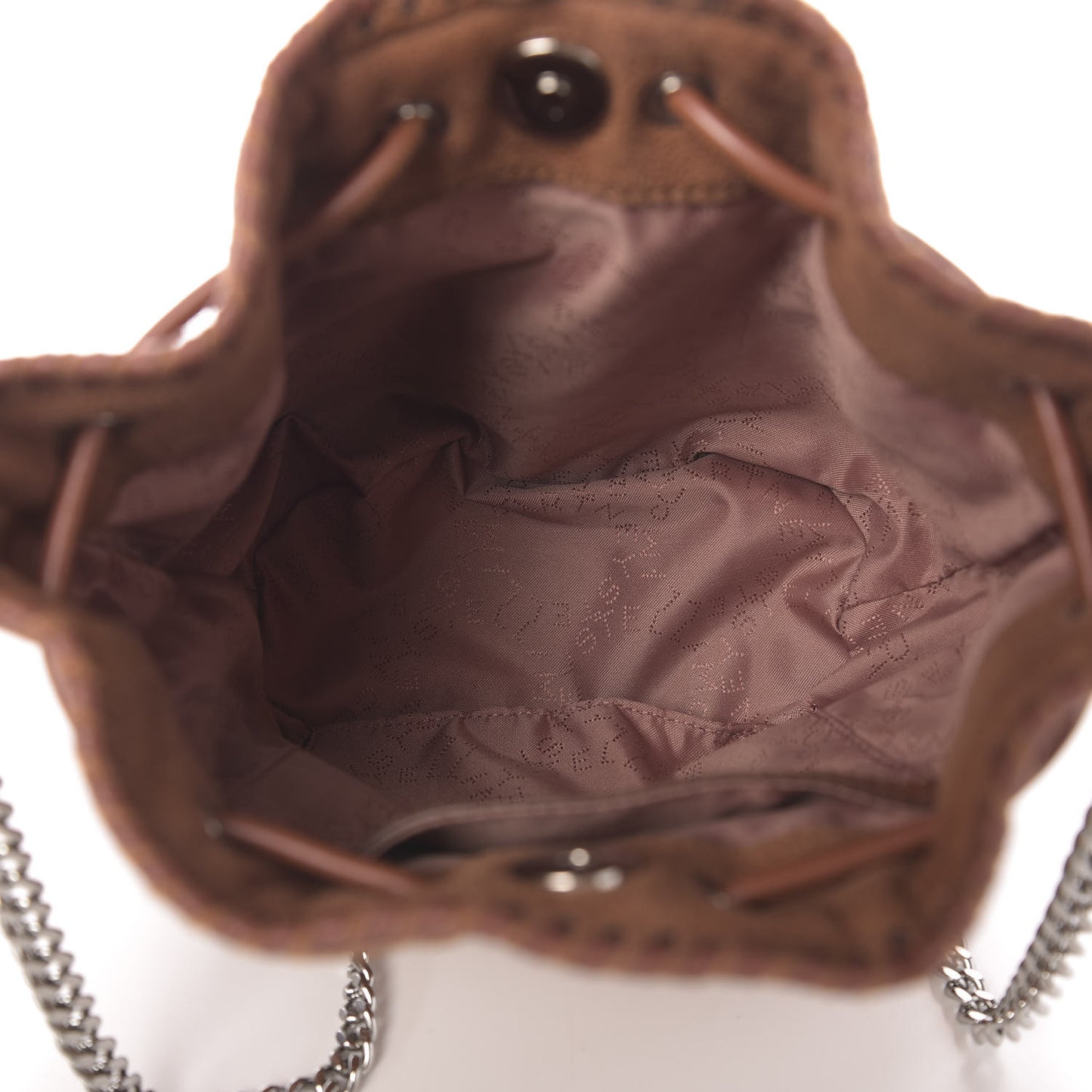 Shaggy Deer Small Falabella Quilted Studded Bucket Bag Brandy