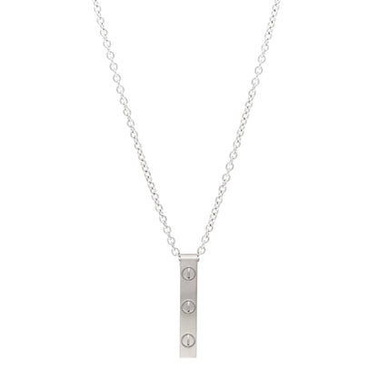 Cartier 18K White Gold LOVE Bar Pendant Necklace 1 of 4