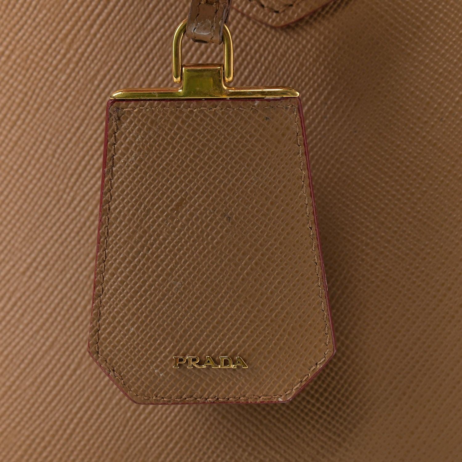 Prada Saffiano Cuir Small Double Bag Caramel Fuoco 13 of 16