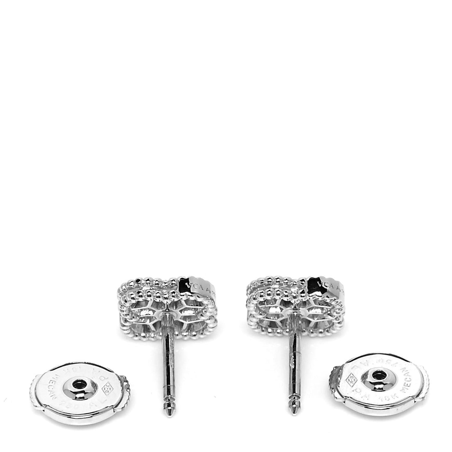 18K White Gold Diamond Sweet Alhambra Earrings