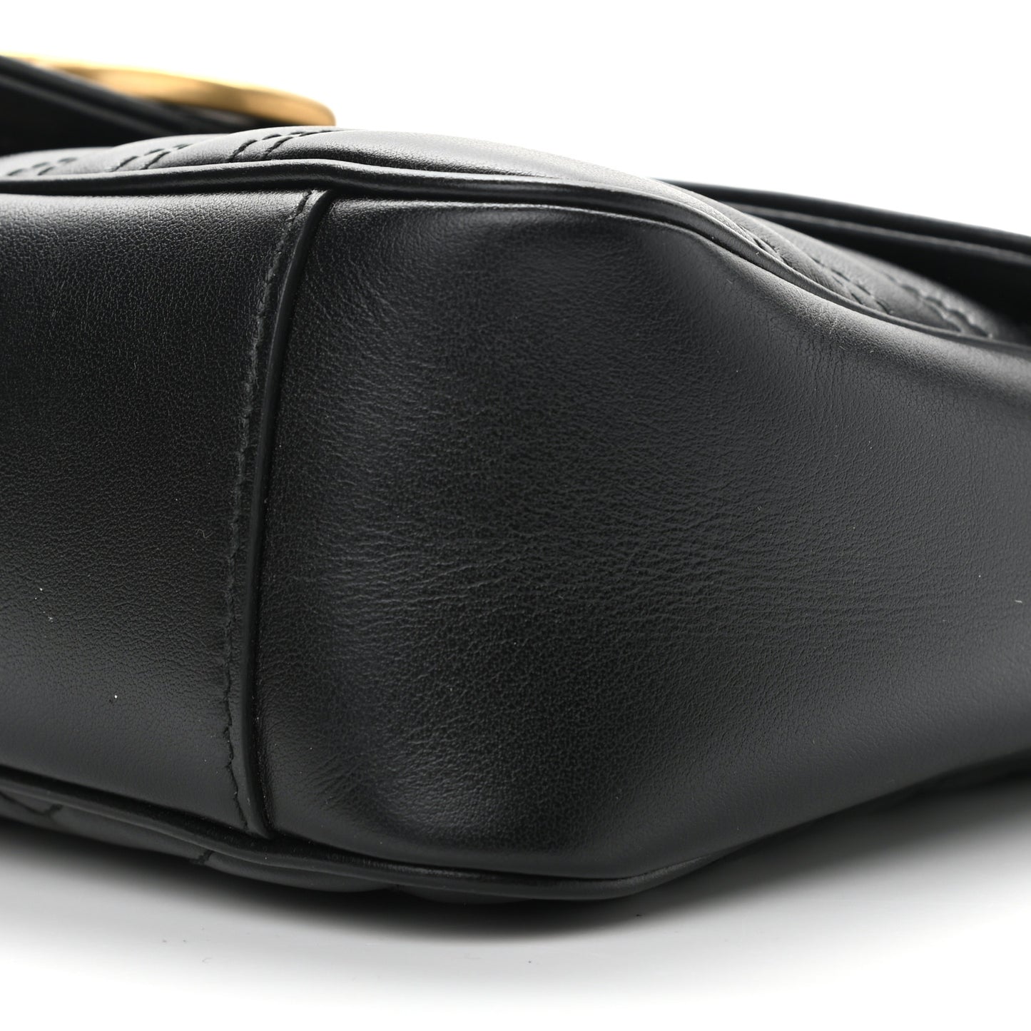 Calfskin Matelasse Small GG Marmont Shoulder Bag Black