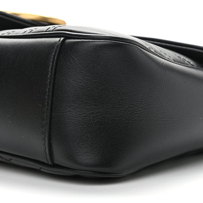 Gucci Calfskin Matelasse Small GG Marmont Shoulder Bag Black 10 of 12