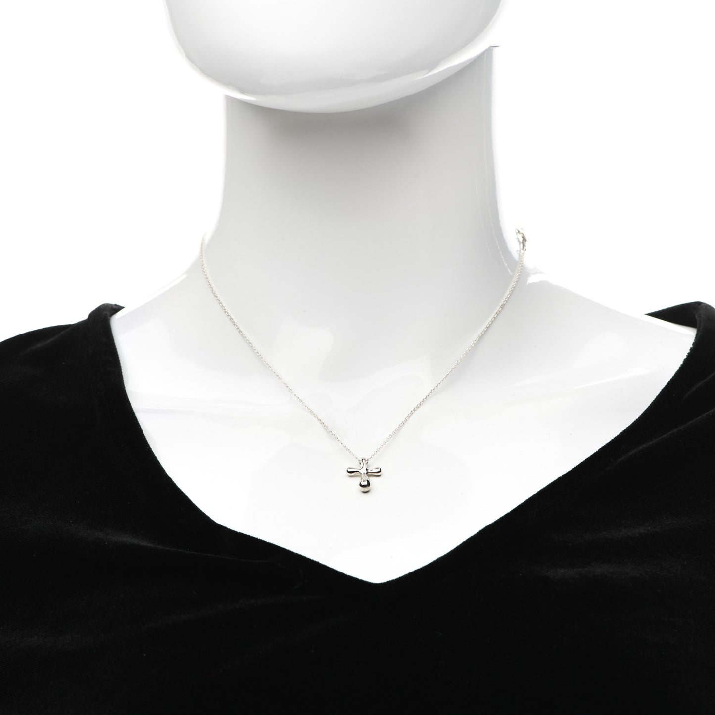 Sterling Silver 12mm Elsa Peretti Cross Pendant Necklace