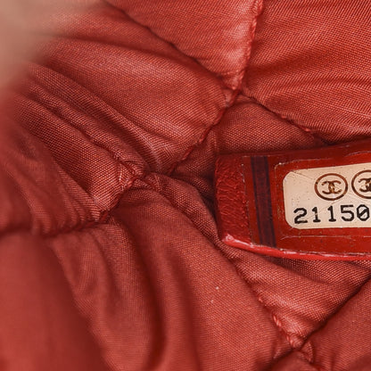 Chanel Lambskin Quilted Large Boy Zip Pouch Red 7 of 10