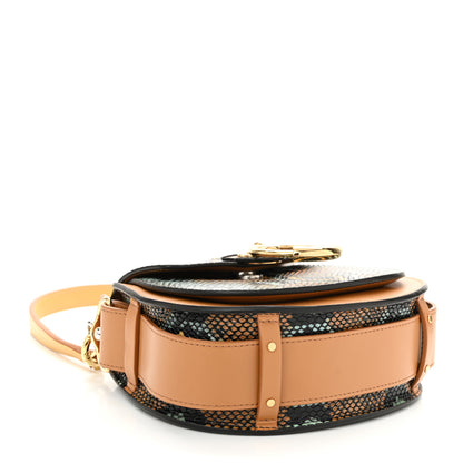 Chloe Calfskin Watersnake Embossed Small Tess Bag Brown Multicolor 4 of 9
