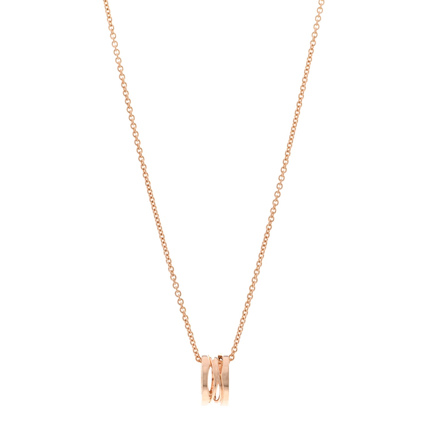 Bulgari 18K Rose Gold B.Zero1 Open Legends Pendant Necklace 1 of 4