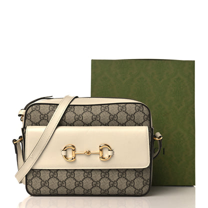 Gucci GG Supreme Monogram Small Horsebit 1955 Shoulder Bag Beige Mystic White 10 of 10
