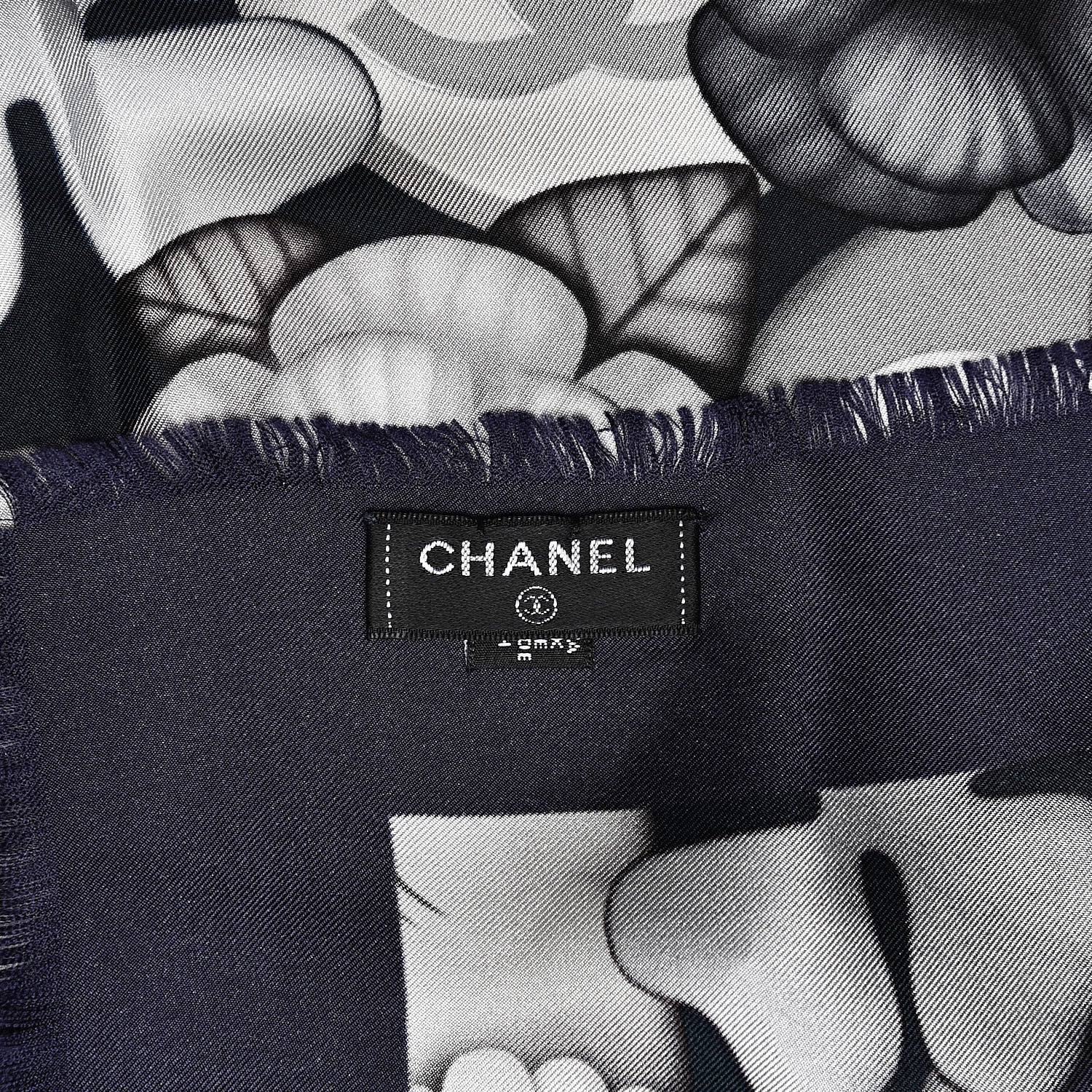 Chanel Silk Chiffon Cat Emoticon Scarf Blue 4 of 9