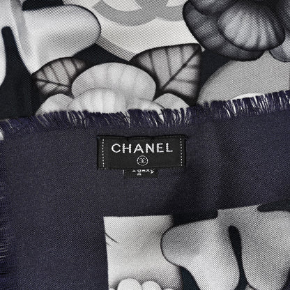 Chanel Silk Chiffon Cat Emoticon Scarf Blue 4 of 9