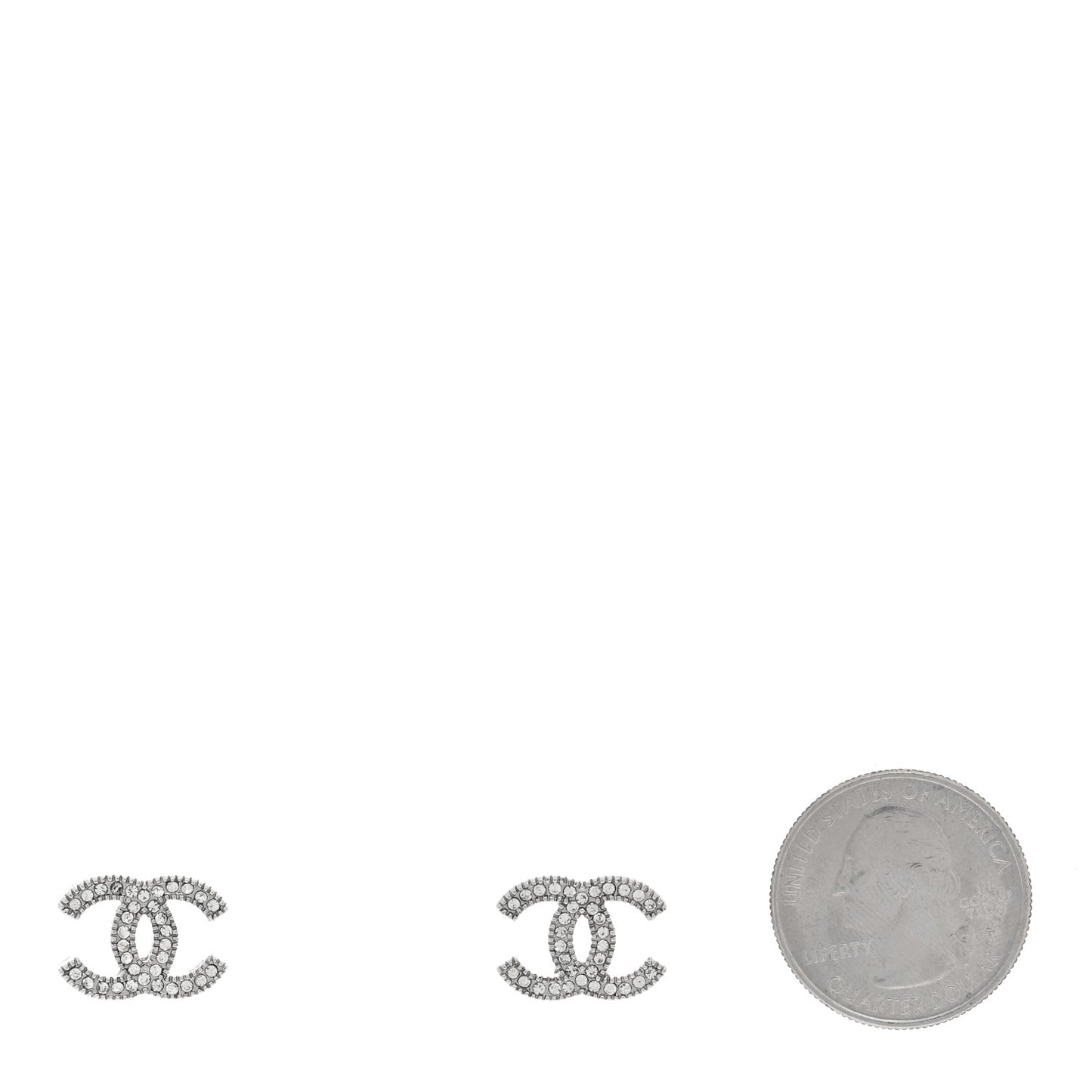 Crystal CC Earrings Silver