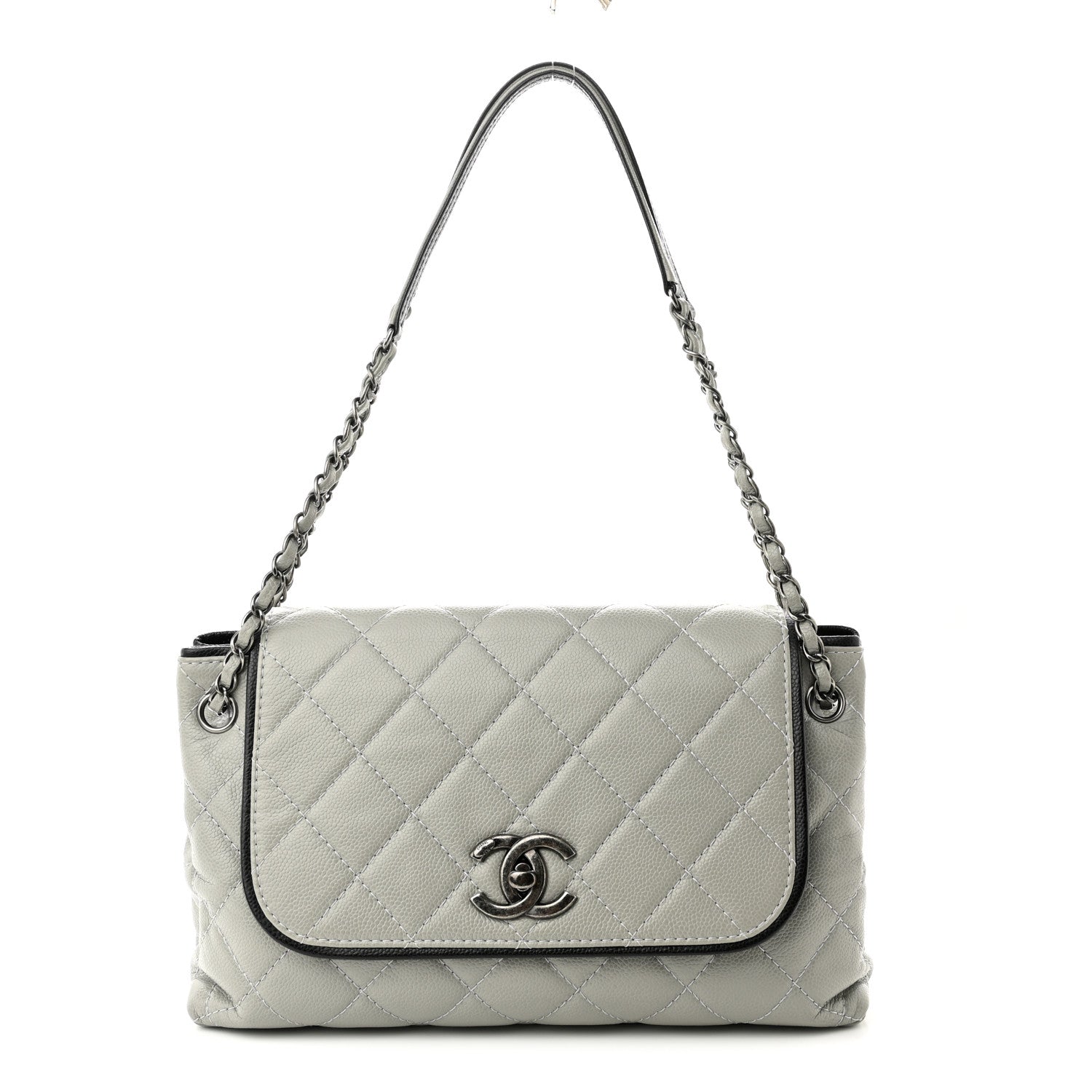 Chanel Caviar Quilted Chanel 3 Accordion Flap Bag Light Grey 1 of 10