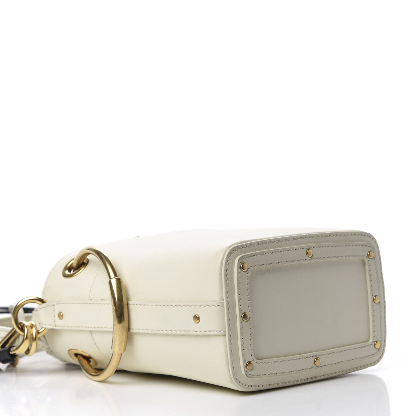 Smooth Calfskin Mini Roy Bucket Bag Natural White