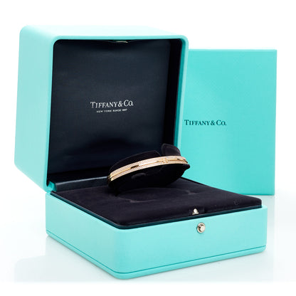 Tiffany 18K Rose Gold Diamond T Hinged Pave Bracelet 5 of 5