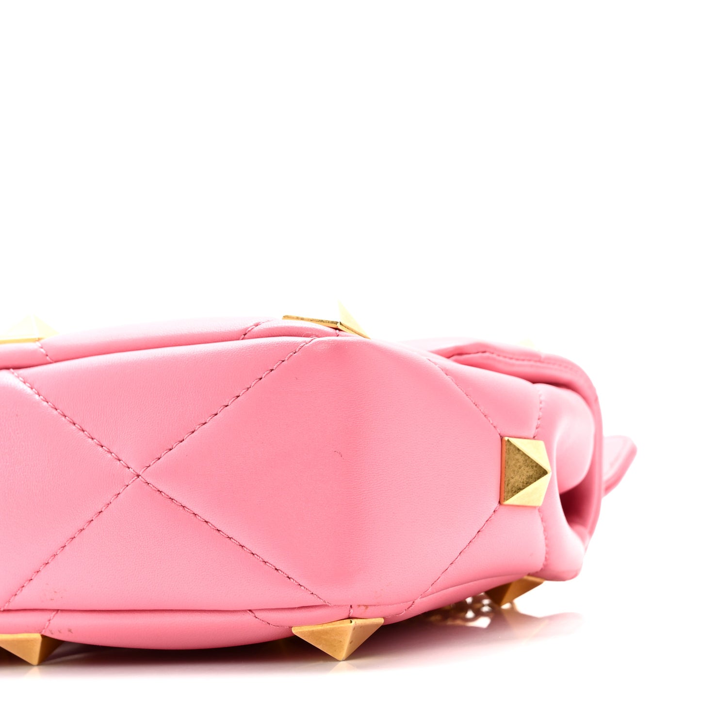 Nappa Medium Roman Stud Shoulder Bag Flamingo Pink