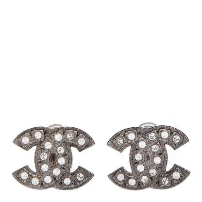 Chanel Crystal CC Earrings Silver 1 of 4