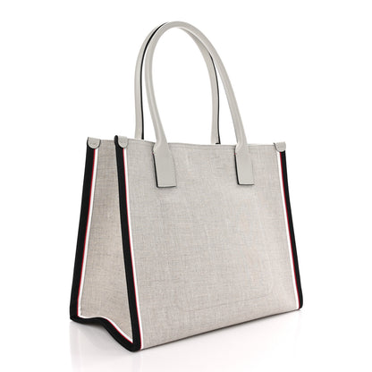 Christian Louboutin Linen Calfskin Large Nastroloubi F.A.V.L. Tote Alabatre 3 of 9