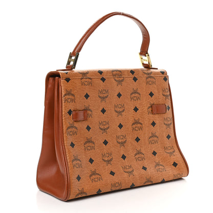 MCM Visetos Top Handle Satchel Cognac 2 of 7
