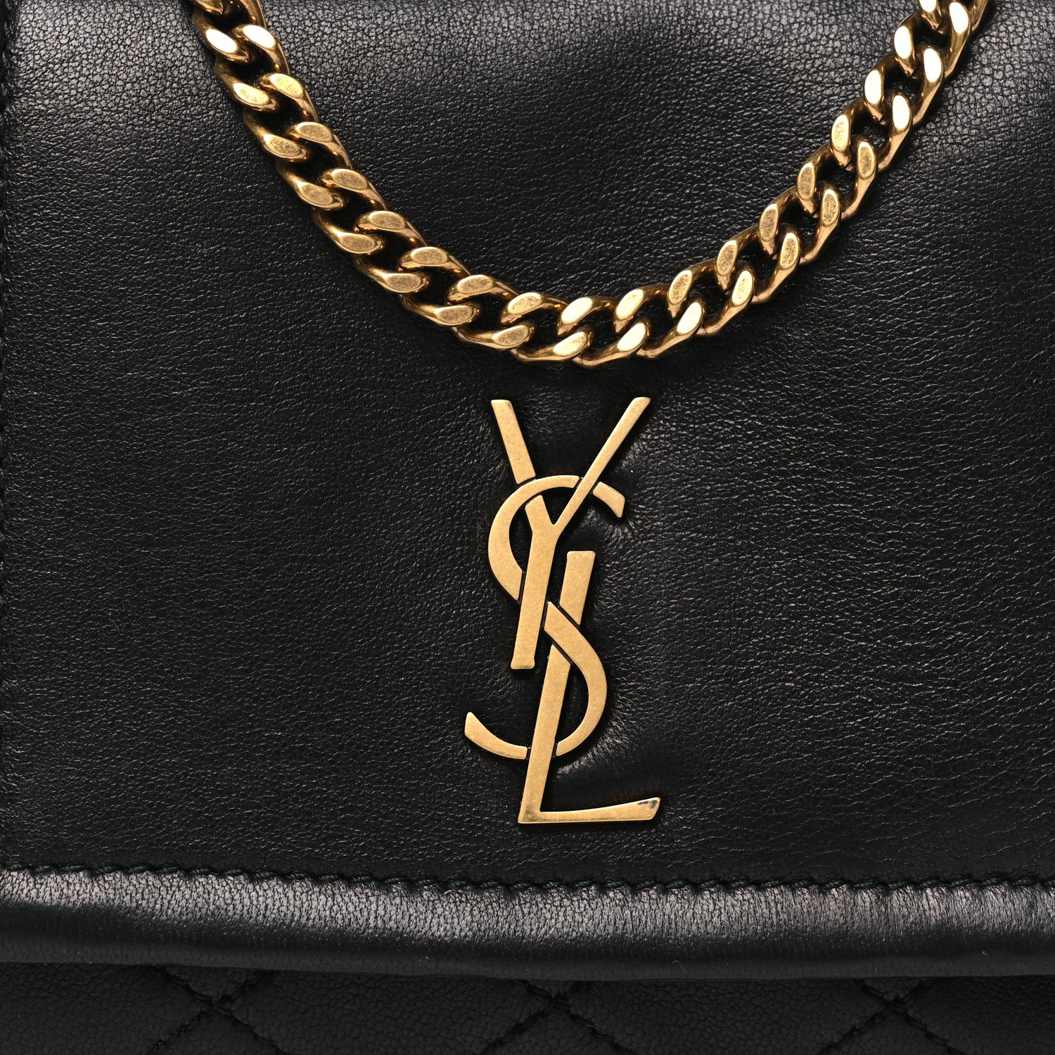 Saint Laurent Lambskin Quilted Monogram Mini Nolita Black 8 of 10
