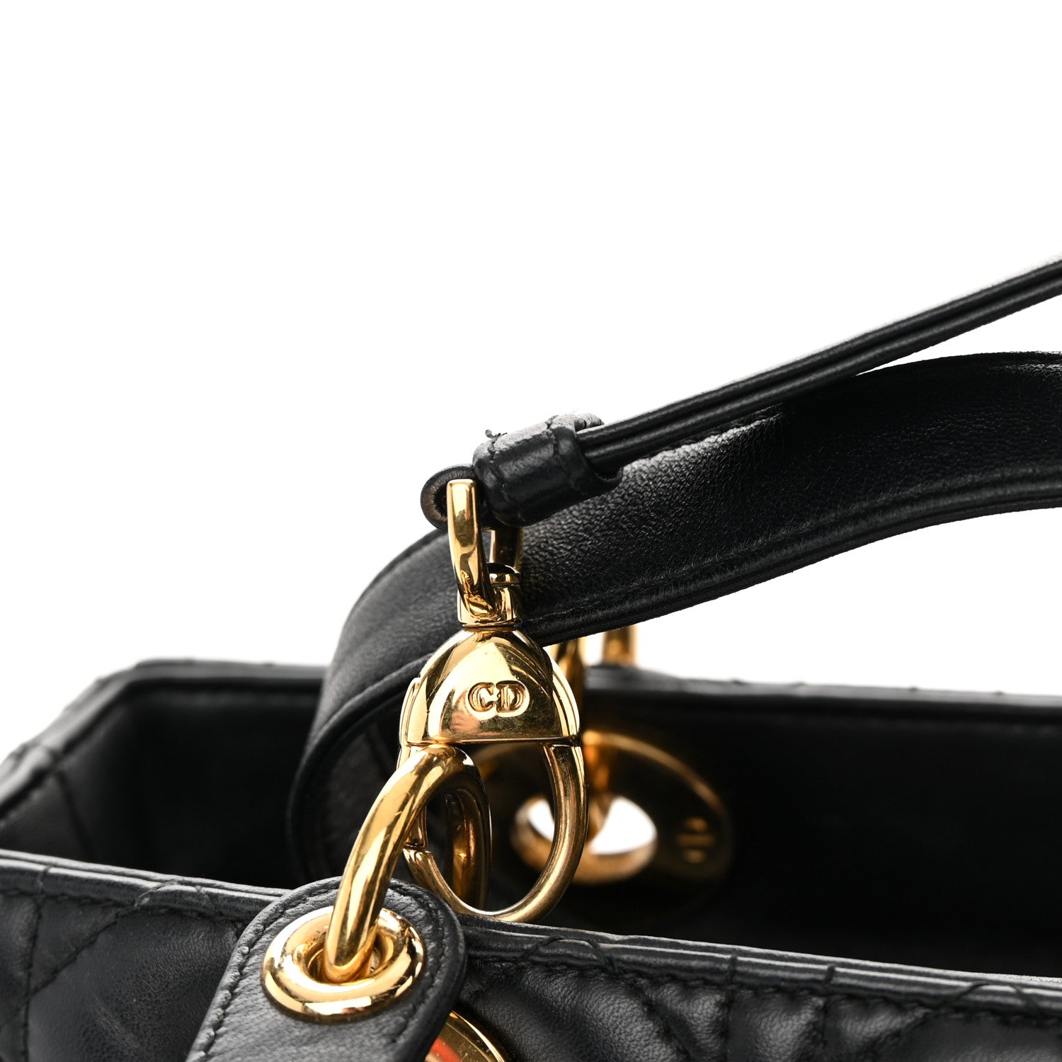 Christian Dior Lambskin Cannage Medium Lady Dior Black 15 of 15
