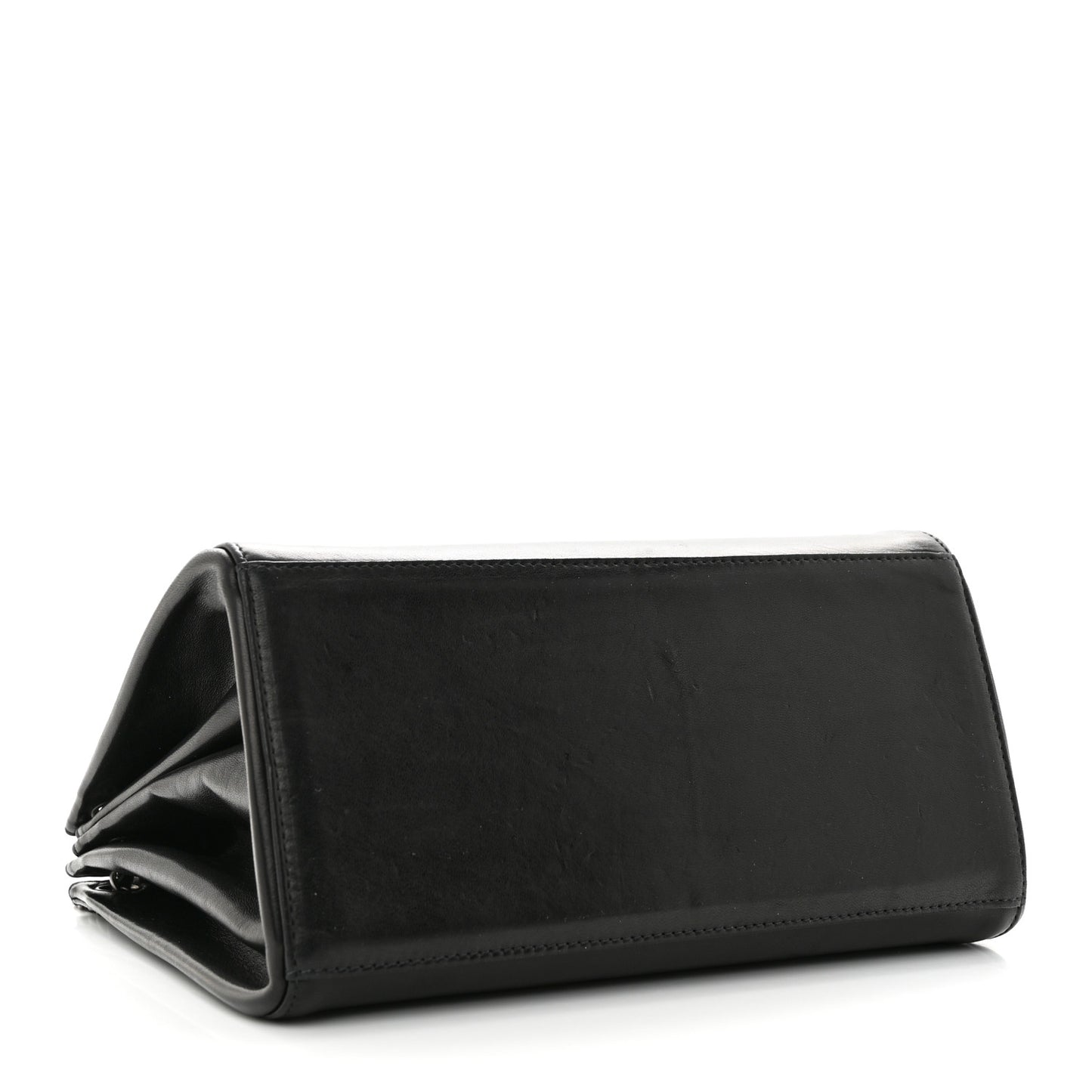 Lambskin Chocolate Bar Accordion Mademoiselle Flap Black