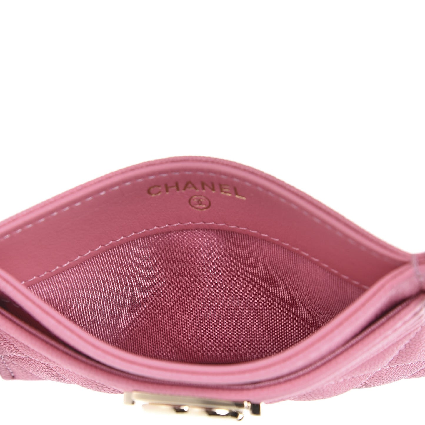 Caviar Quilted Boy Card Holder Pink