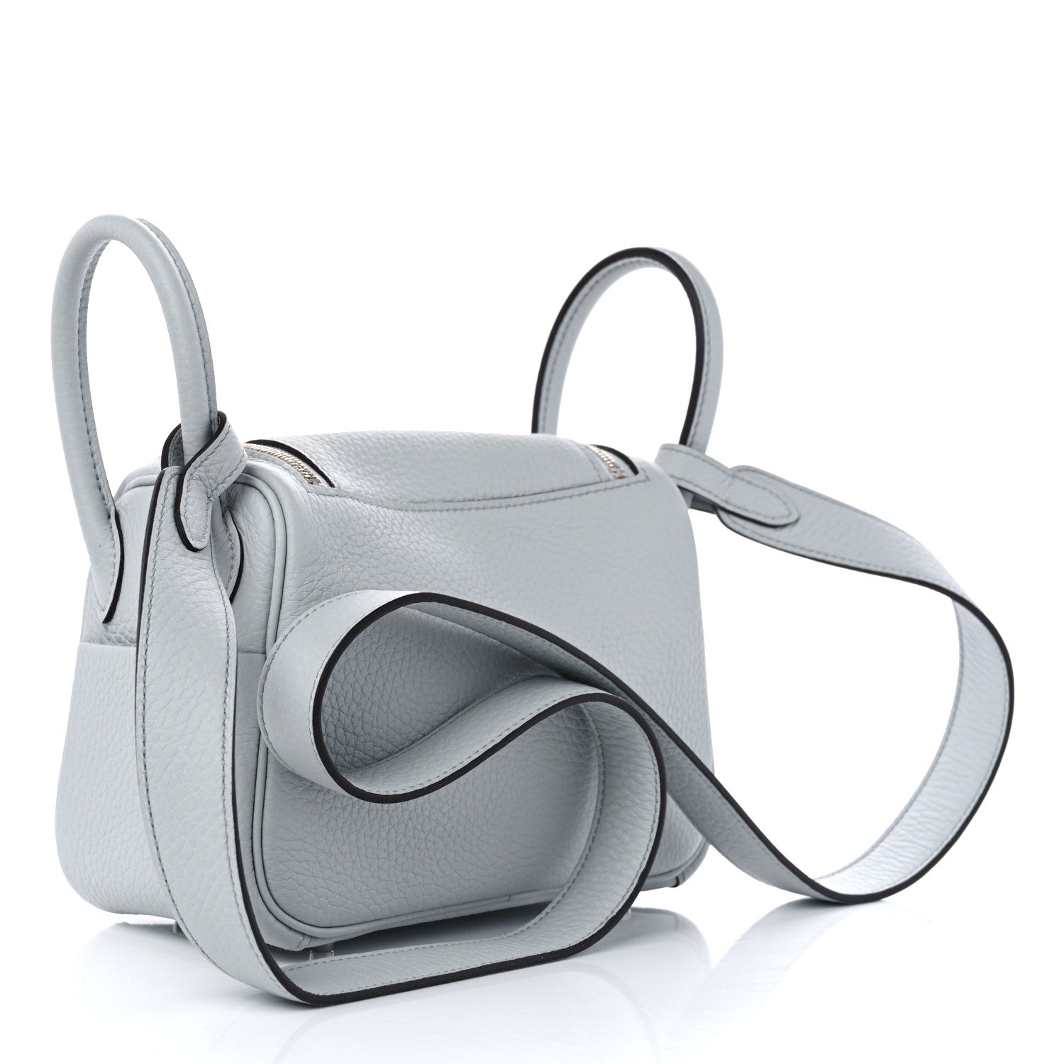 Hermes Taurillon Clemence Mini Lindy 20 Bleu Pale 3 of 10