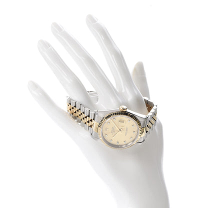 Rolex Stainless Steel 18K Yellow Gold Diamond 36mm Oyster Perpetual Datejust Watch Champagne 16233 2 of 8