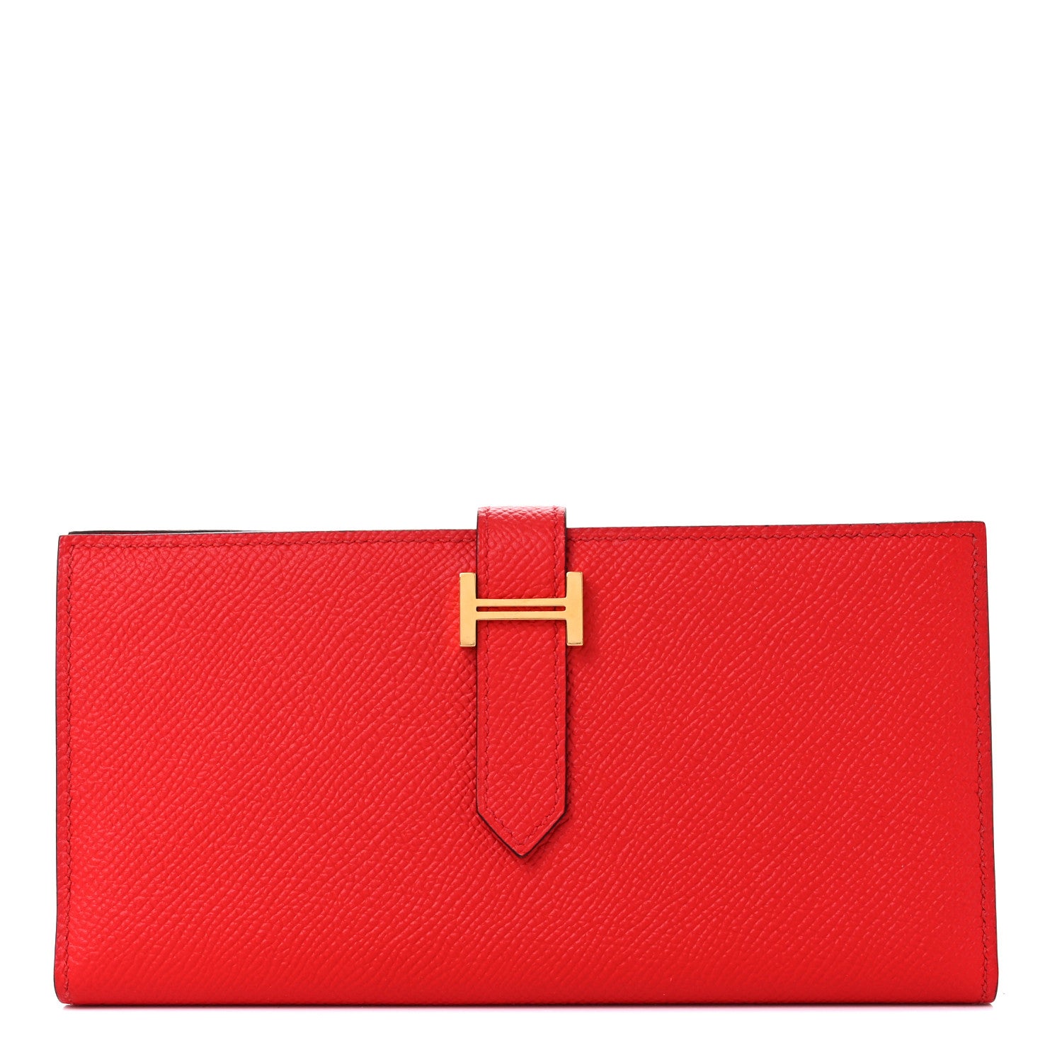 Hermes Epsom Bearn Gusset Wallet Rouge De Coeur 1 of 8