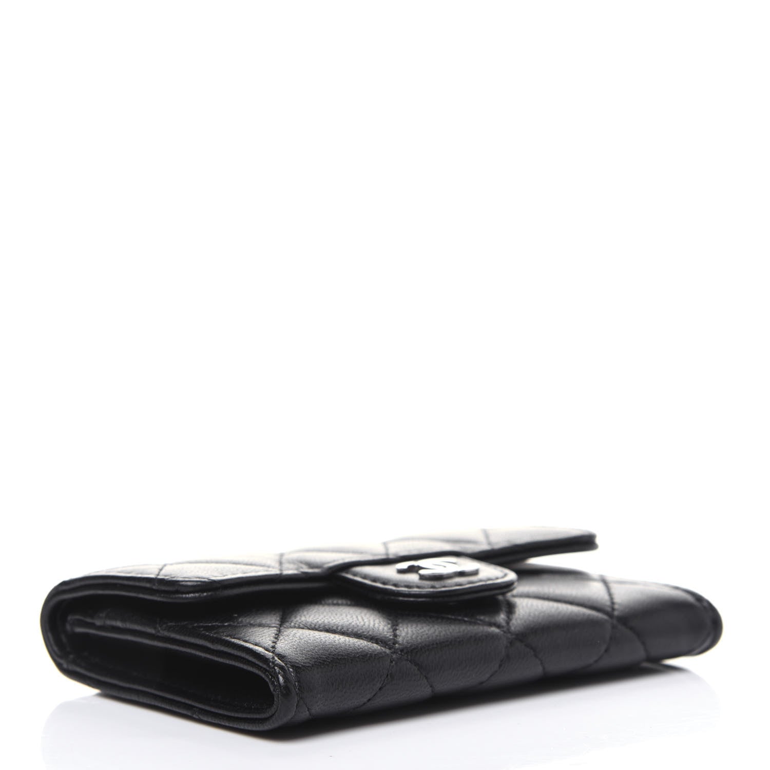 Chanel Lambskin Quilted Flap Card Holder Black 4 of 14