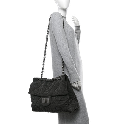 Chanel Denim Quilted XXL Reissue Flap Grey 2 of 10